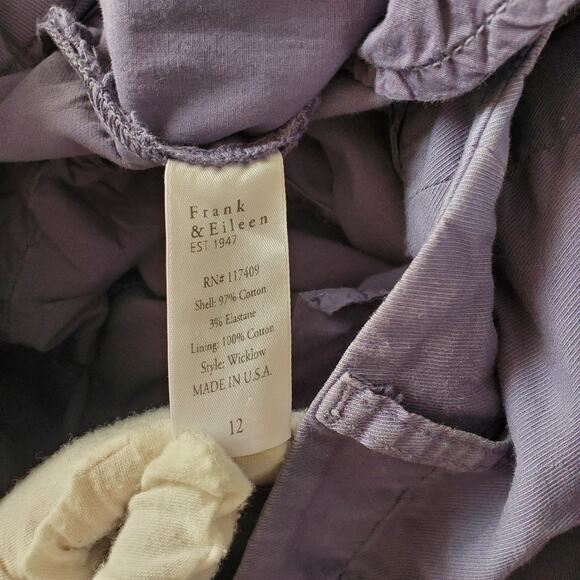 Frank & Eileen Wicklow Italian Chino Straight Leg Mid Rise Pants Ocean Size 12 - Picture 7 of 8